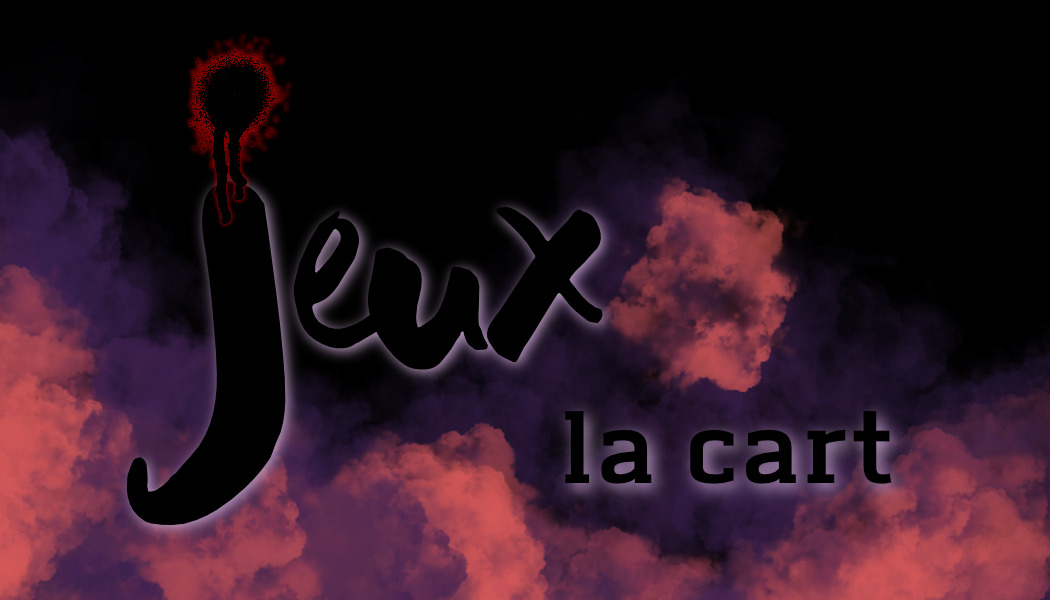Illustration Jeux, sur des nuages violets et rouges.